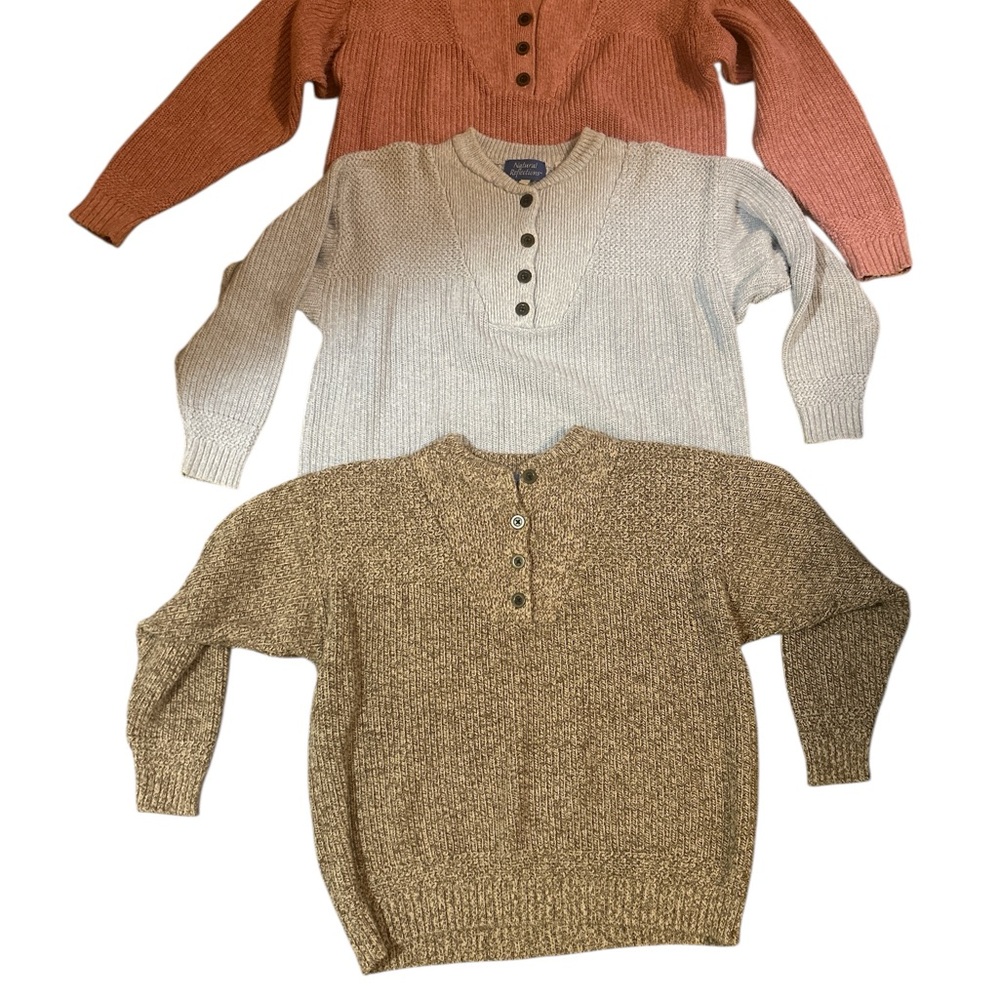 Natural Reflections Knit Sweater in Brown and Cream nwot (3 )